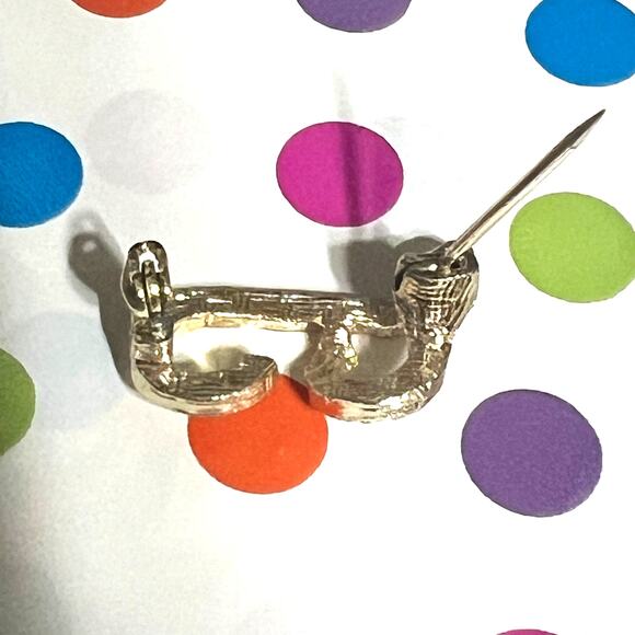 Set of 3 Vintage Gold Silver Initial Letter J Brooch Pin Monogram Cursive Script - Picture 3 of 8